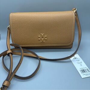 Tory Burch Thea Flat Wallet Crossbody Tiramisu New With Tag